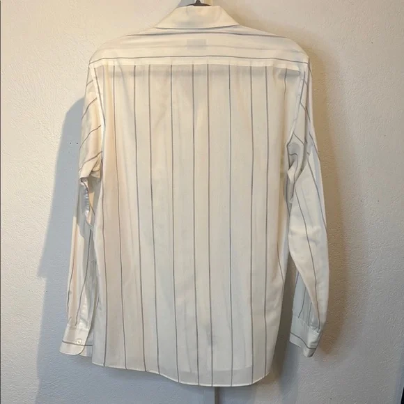 Yves Saint Laurent Men's Off White Striped Dress Shirt - Picture 5 of 9